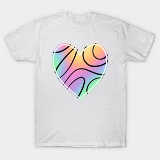 Swirly Rainbow Heart T-Shirt